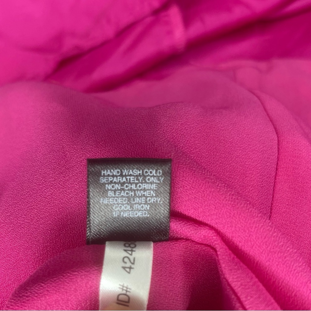 Express Silk Maxi Dress – Magenta Pink with Yellow Floral Detail - Size XS - Picture 4 of 5